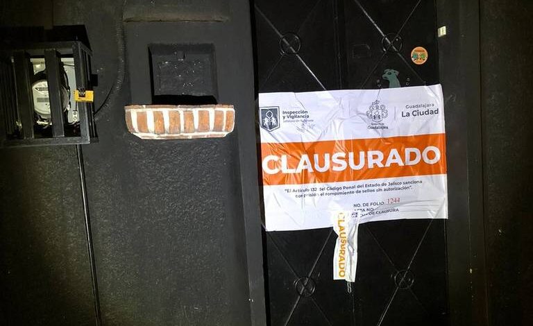 Clausuran a cinco en GDL por incumplir reglamentos