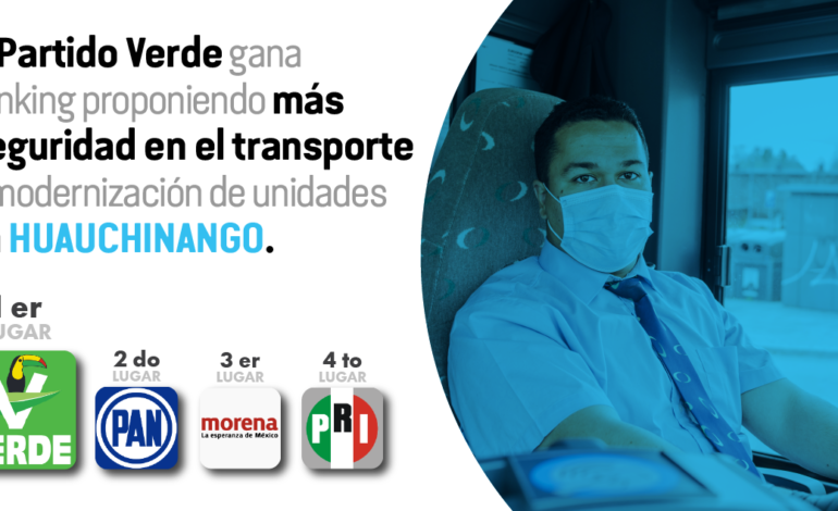 El Partido Verde gana ranking proponiendo más seguridad en el transporte de Huauchinango