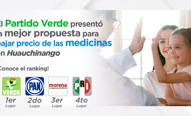 El Partido Verde presentó la mejor propuesta para bajar el precio de las medicinas ¡Conócelas aquí!