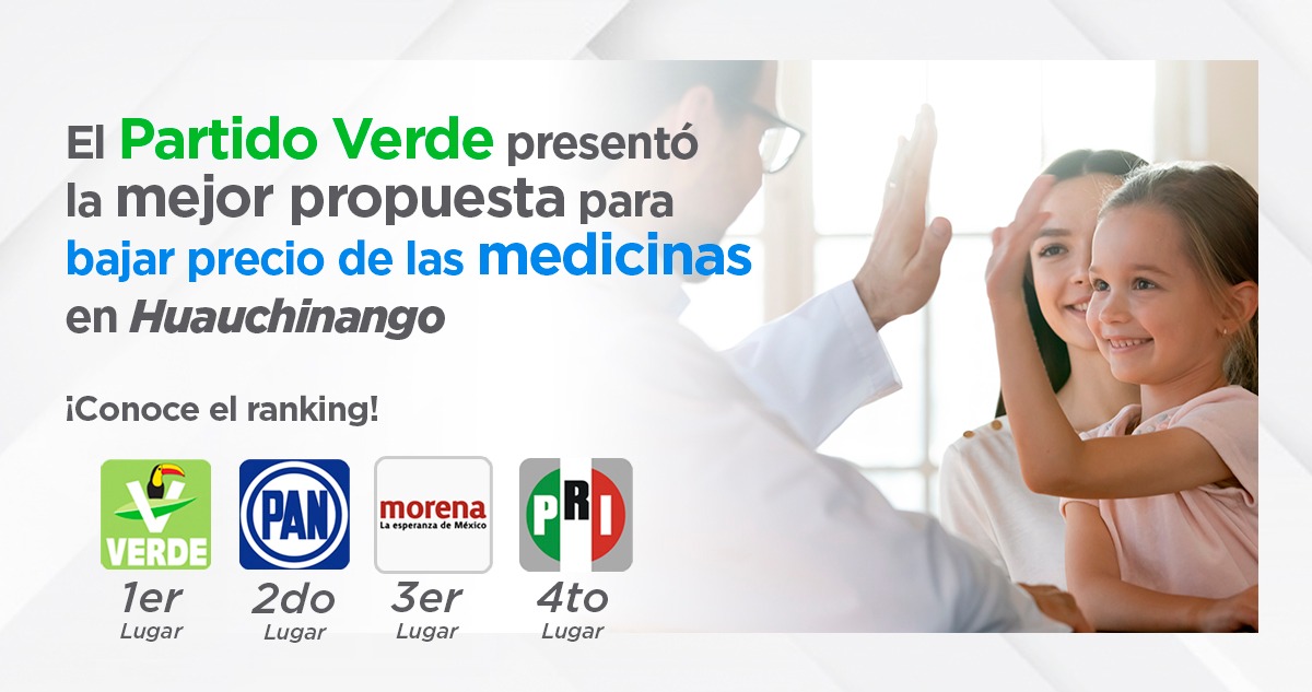 El Partido Verde presentó la mejor propuesta para bajar el precio de las medicinas ¡Conócelas aquí!