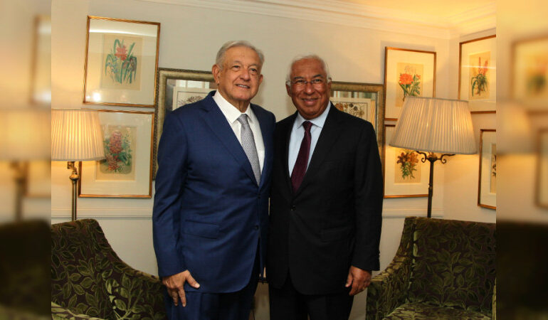 AMLO se reúne con el primer ministro de Portugal en Chile