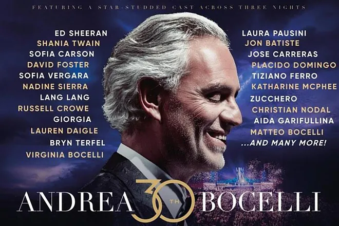 Christian Nodal y Laura Pausini aparecen en concierto homenaje a Andrea Bocelli